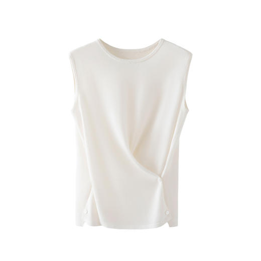 交叉收腰~绑带交叉设计高级感无袖背心上衣 商品图0