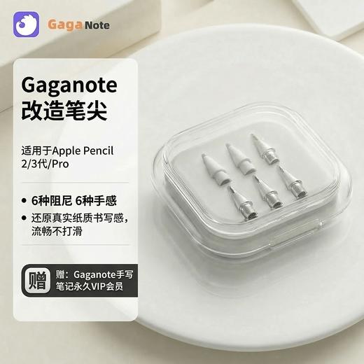 【赠：Gaganote手写笔记永久VIP会员】 笔尖笔套保护套「适用Apple pencil pro」 6种阻尼6种手感静音防滑不伤笔芯 电容笔替换笔头金属耐磨 商品图0