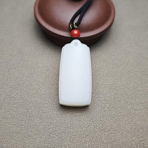 新疆和田玉且末料羊脂玉厚实雅致小平安牌 312-19 商品图0