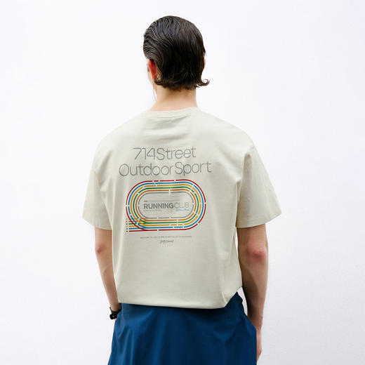 714street抗菌速干运动短袖 2026夏季凉感防晒跑道印花情侣T恤男 商品图0