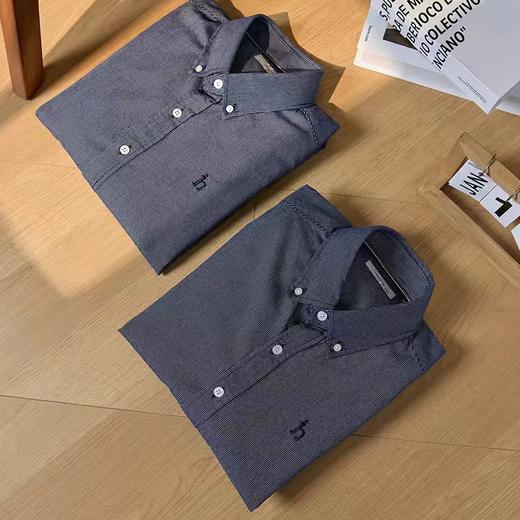 F031695春季新款长袖纯色棉质衬衫男条纹商务休闲衬衣 商品图5