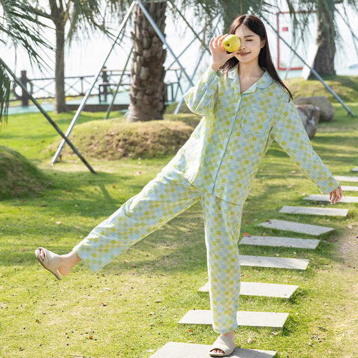 宜色家莫吉托情侣款家居服|长袖长裤套装，透气亲肤能穿三季，睡衣 商品图1