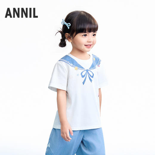 【实体店同款】女童圆领短袖上衣夏季新款安奈儿童装XG621201 商品图1
