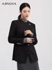 【商场同款】阿菁娜春季新款设计感斜襟上衣金属纽扣斜排点缀圆领利落肌理挺括A31C107023 商品缩略图1