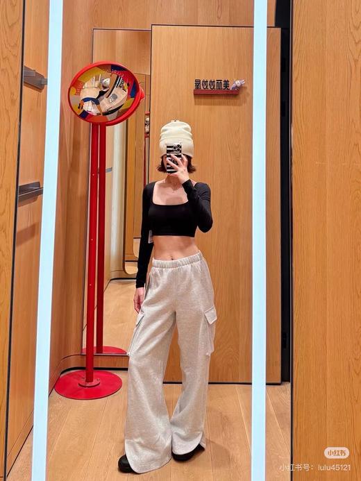 F0316100柔软亲肤Scuba系列女款工装高腰休闲阔腿裤 商品图8