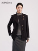【商场同款】阿菁娜春季新款设计感斜襟上衣金属纽扣斜排点缀圆领利落肌理挺括A31C107023 商品缩略图0