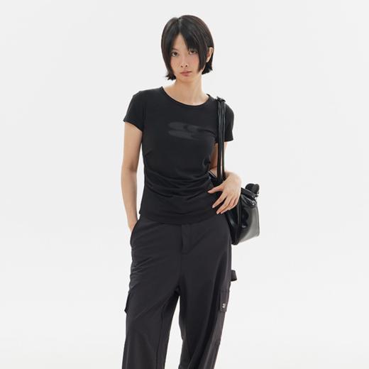 CryingCenter 渐变logo凉感冰皮面料大领口T恤上衣 哭喊中心 商品图1