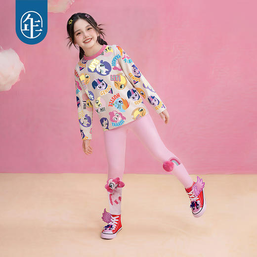 小马宝莉联名年衣童装打底裤夏季新款女童卡通风可爱修身长裤裤子 商品图1