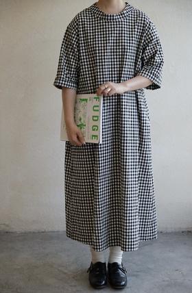 Atelier d'antan 圆领格纹连衣裙