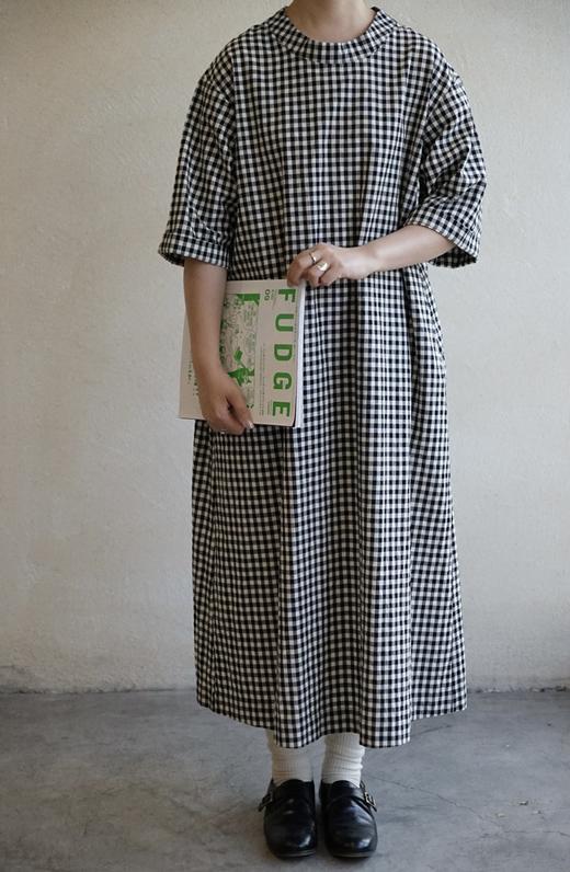 Atelier d'antan 圆领格纹连衣裙 商品图0