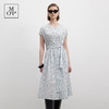 MOP夏季新款好看女士纯棉收腰显瘦碎花法式V领长款连衣裙度假风 商品缩略图0