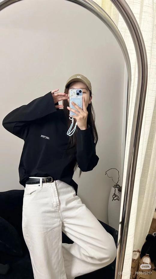 F031614春秋新款男女同款发泡三色彩标浮雕印花长袖T恤 商品图8