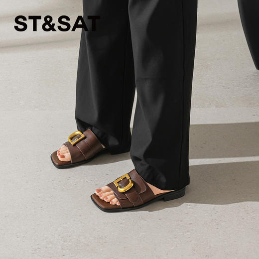 星期六26夏新款时尚金属扣休闲度假凉拖SSE2110CHU 商品图6