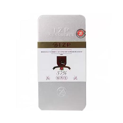 俄罗斯IZPq铁盒可可黑巧克力/草莓牛奶巧克力-100g 商品图2