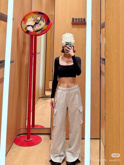 F0316100柔软亲肤Scuba系列女款工装高腰休闲阔腿裤 商品图9