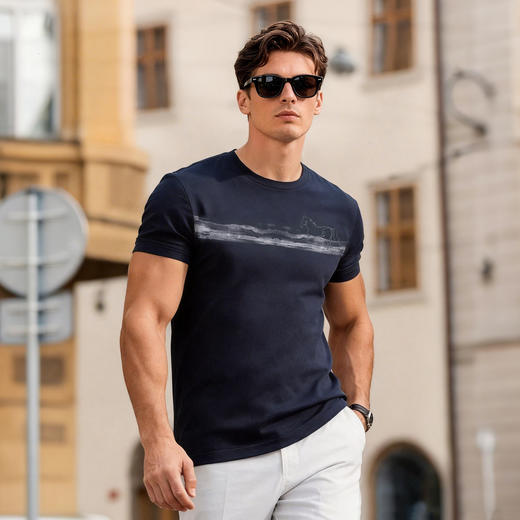 【DG】【莫代尔棉】大依优型大码男装夏季冰感短袖T恤休闲运动百搭上衣 商品图1