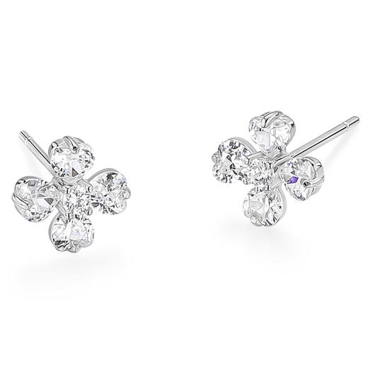 卡蒂罗KADER 璀璨四叶草耳钉 925银闪锆满铺幸运四叶草造型设计好运满怀耳饰 简约百搭睡觉免摘 商品图1