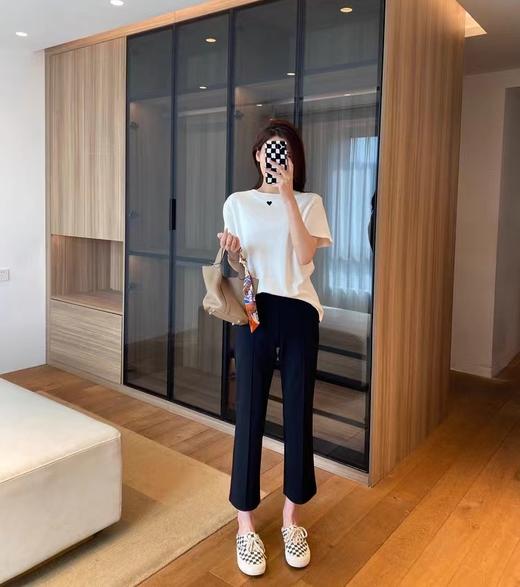 F031691大长腿高腰鱼尾小黑裤微喇裤直筒裤女春夏新款 商品图10