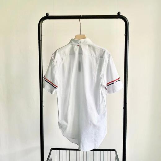 F0316119夏季牛津纺面料手臂四道杠撞色短袖衬衫上衣 商品图3