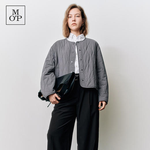 Marc O'Polo/MOP25春秋季新款短款简约圆领格纹棉服保暖女士外套 商品图3