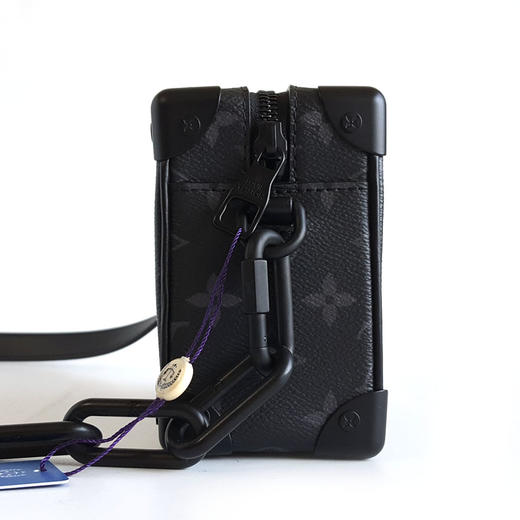 【95新】LV路易威登M44735黑老花黑武士mini soft trunk软盒子包单肩斜挎包中性款130326TB16 商品图3