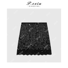 03-3潘依绣丁丁宠粉法式重工亮片高级感气质半身裙Q5219