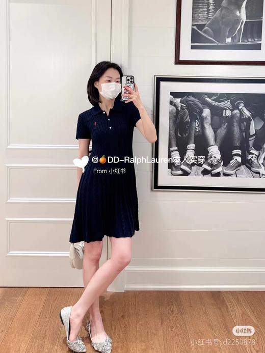 F031687优雅气质大方质感POLO领刺绣搭片针织短袖麻花连衣裙 商品图5