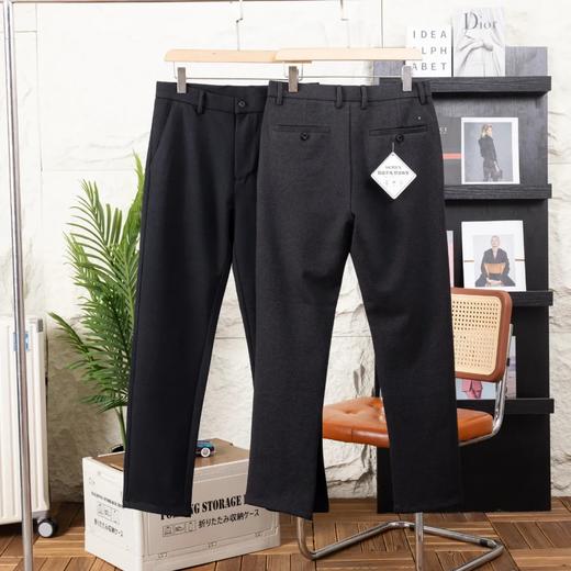 F031604秋冬男士羊毛呢轻商务修身包边小直筒休闲长裤 商品图1