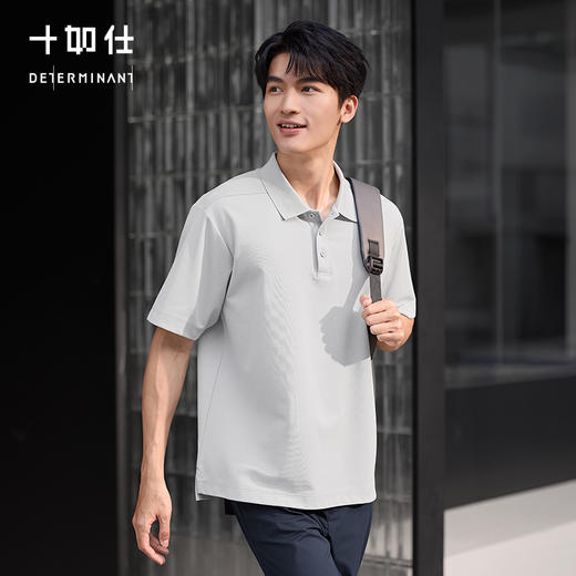 【春夏新品】十如仕微弹镜凉遮热扁机领吸湿速干短袖POLO衫P13-05 商品图0