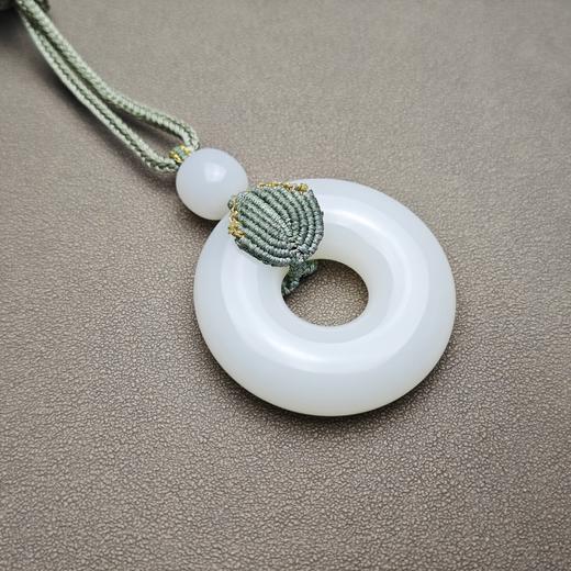 新疆和田玉且末料羊脂玉饱满平安环毛衣链 312-13 商品图0