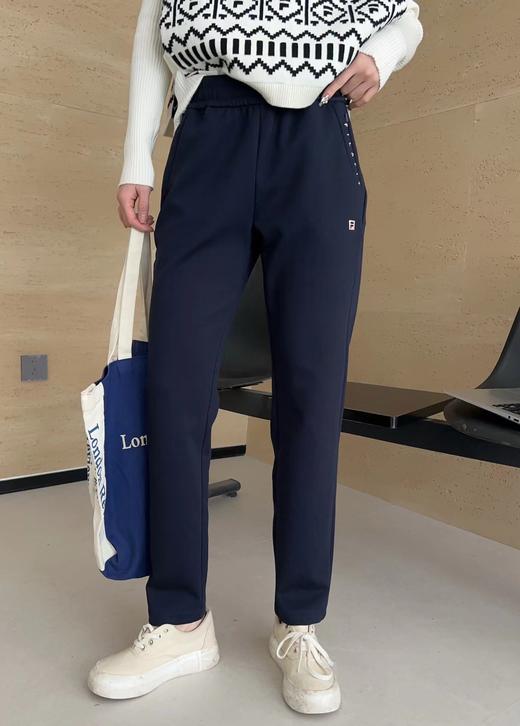 F0316117松紧抽绳小直筒休闲垂感修身印花卫裤长裤 商品图6