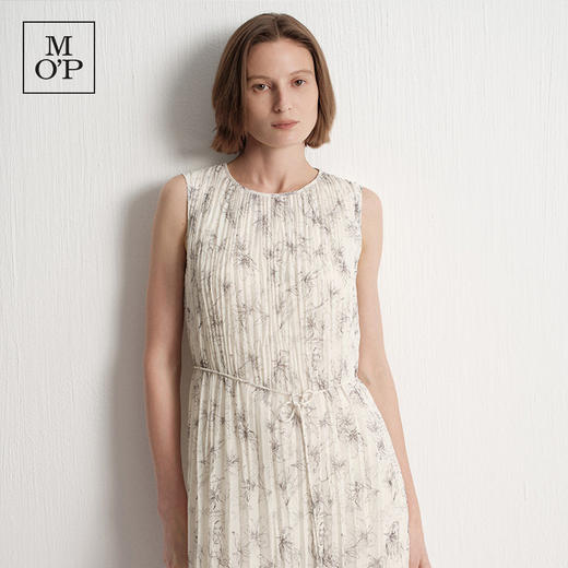 Marc O'Polo/MOP夏季新款好看无袖高级压褶印花长款薄纱连衣裙女 商品图2