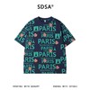 SDSA男装2026新款高贵轻奢美式撞色满印字母印花圆领短袖T恤百搭 商品缩略图0