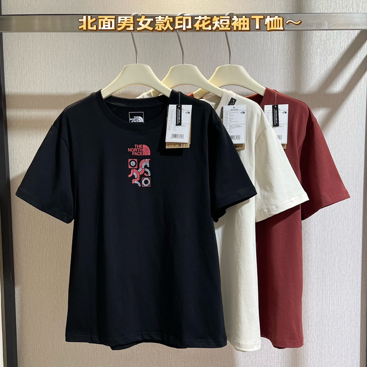 正品北面男女款印花短袖T恤031603
