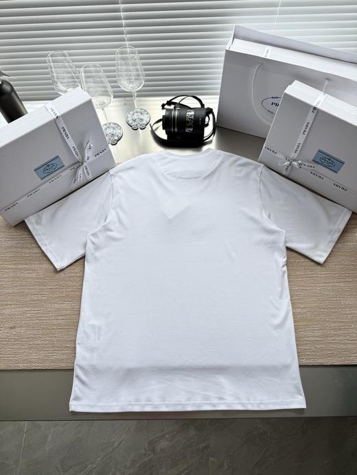普拉达 三角标logo短袖T恤 白色 男女同款（DY） 商品图2