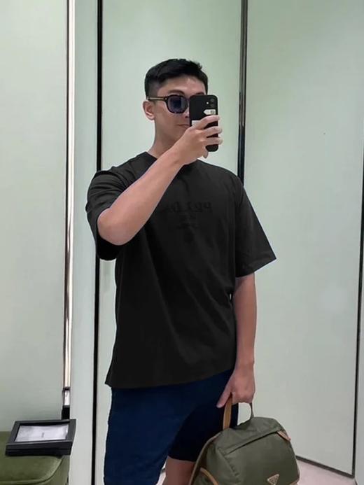 普拉达  25ss毛巾提花logo短袖T恤 黑色 男女同款（DY） 商品图2