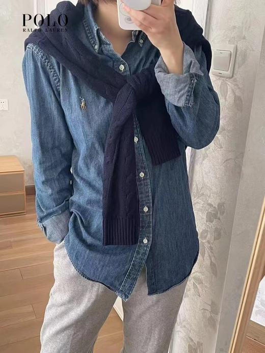 F031609春季新款复古老钱风刺绣男女同款棉质好看百搭长袖衬衣 商品图12