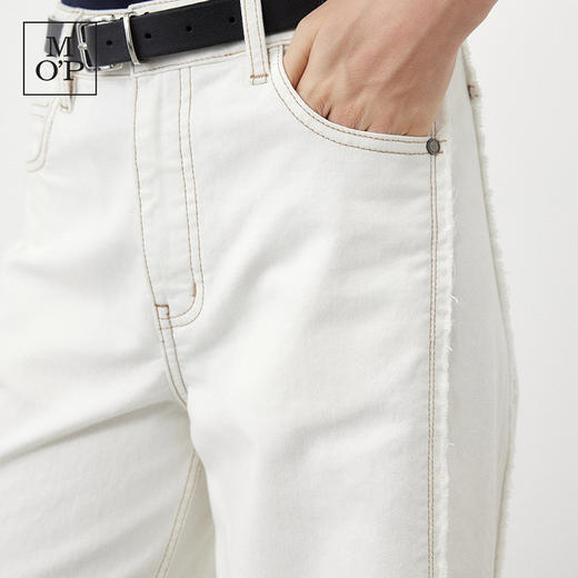 Marc O'Polo/MOP夏季新款气质高级感时尚毛边白色女士阔腿牛仔裤 商品图4