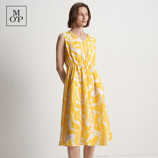 Marc O'Polo/MOP夏季新款好看设计感印花收腰V领长裙无袖连衣裙女 商品图1