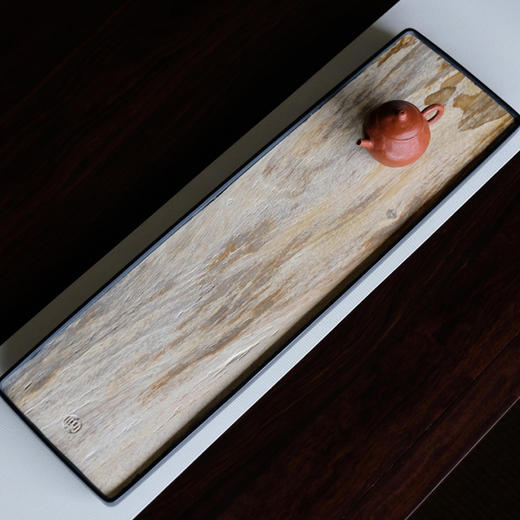 缘石台/悟空/玉檀砚+木化石/茶盘干泡盘55*16*2cm 商品图0