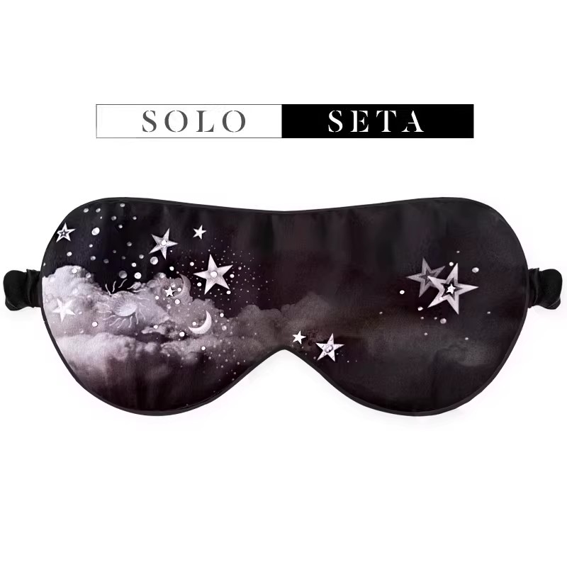 SOLO SETA22姆米男女真丝印花眼罩桑蚕丝可调节遮光睡眠节日礼盒