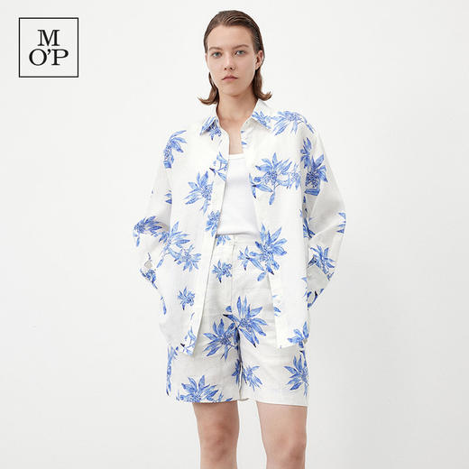 Marc O'Polo/MOP夏季新款好看廓形感亚麻舒适时尚印花长袖衬衫女 商品图4