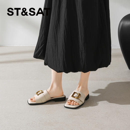 星期六26夏新款时尚金属扣休闲度假凉拖SSE2110CHU 商品图3