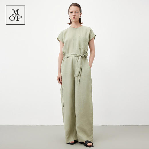 Marc O'Polo夏季新款好看天然亚麻设计感系腰带时尚无袖连体裤女 商品图1
