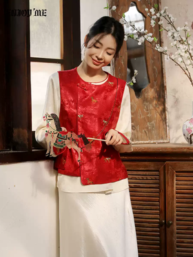 【门店同款】ENJOY春季“画中行”漫月白茶中式上衣 169443940