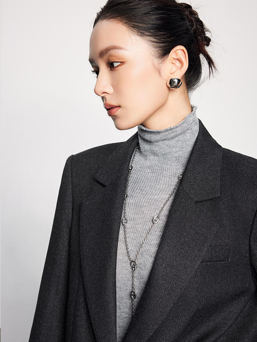 法小曼*子珍高定设计款复古老钱风西装套装女宽松显瘦大板英伦风一粒扣西服女 商品图3