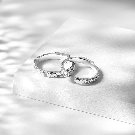 【可投影小王子与玫瑰】卡蒂罗KADER 光影玫瑰情侣对戒 925银原创设计简约大方纹理感素圈可调节一对 甜蜜饰爱 商品图7