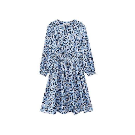 【汤曼妮粉丝专享】MOP夏季新款时尚V领斜门襟宽松透气印花连衣裙 商品图4