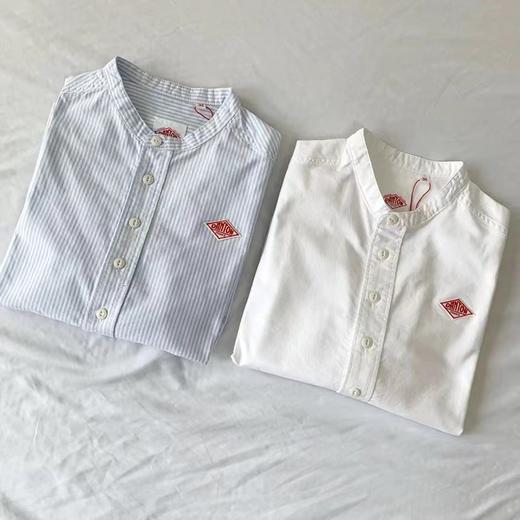 F031688简约日系甜美娃娃领纯色条纹套头短袖衬衣衬衫 商品图0