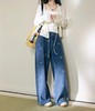 F031690蓝色刺绣碎花水洗牛仔裤子女2026春新款垂感拖地阔腿长裤 商品缩略图12